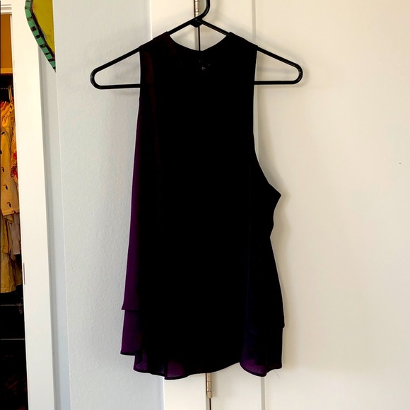 Sleeveless layered purple top - Picture 1 of 5